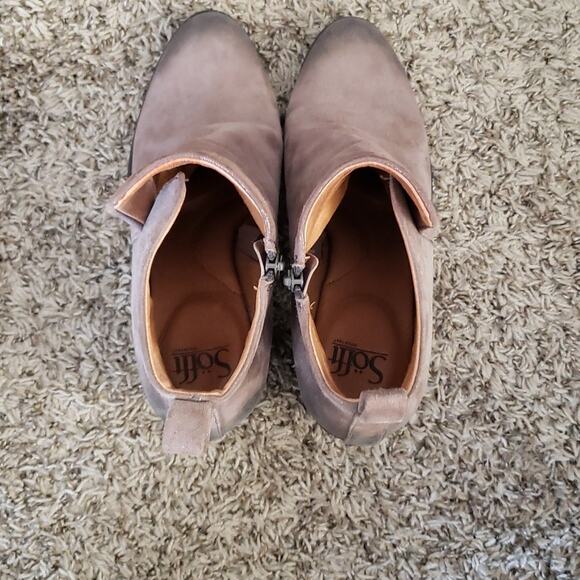 Sofft Women's Ware Boot Smoke Distressed Metallic Suede - Picture 9 of 15